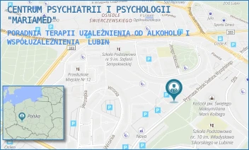 PORADNIA TERAPII UZALEŻNIENIA OD ALKOHOLU I WSPÓŁUZALEŻNIENIA - CENTRUM PSYCHIATRII I PSYCHOLOGII "MARIAMED" - WYSZYŃSKIEGO 6,  LUBIN