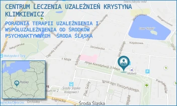 PORADNIA TERAPII UZALEŻNIENIA I WSPÓŁUZALEŻNIENIA OD ŚRODKÓW PSYCHOAKTYWNYCH - CENTRUM LECZENIA UZALEŻNIEŃ KRYSTYNA KLIMKIEWICZ - AL. KONSTYTUCJI 3 MAJA 7,  ŚRODA ŚLĄSKA