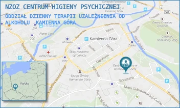 ODDZIAŁ DZIENNY TERAPII UZALEŻNIENIA OD ALKOHOLU - NZOZ CENTRUM HIGIENY PSYCHICZNEJ - UL. TADEUSZA KOŚCIUSZKI 6,  KAMIENNA GÓRA