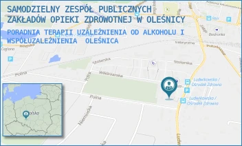 PORADNIA TERAPII UZALEŻNIENIA OD ALKOHOLU I WSPÓŁUZALEŻNIENIA - SAMODZIELNY ZESPÓŁ PUBLICZNYCH ZAKŁADÓW OPIEKI ZDROWOTNEJ W OLEŚNICY - UL. LUDWIKOWSKA 10,  OLEŚNICA