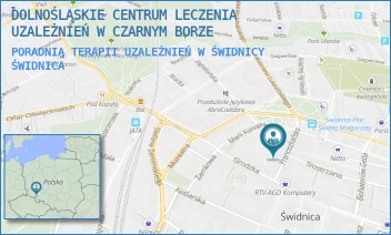 PORADNIA TERAPII UZALEŻNIEŃ W ŚWIDNICY - DOLNOŚLĄSKIE CENTRUM LECZENIA UZALEŻNIEŃ W CZARNYM BORZE - UL. FRANCISZKAŃSKA 7,  ŚWIDNICA