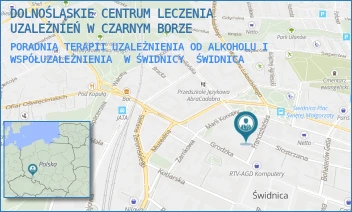 PORADNIA TERAPII UZALEŻNIENIA OD ALKOHOLU I WSPÓŁUZALEŻNIENIA  W ŚWIDNICY - DOLNOŚLĄSKIE CENTRUM LECZENIA UZALEŻNIEŃ W CZARNYM BORZE - UL. FRANCISZKAŃSKA 7,  ŚWIDNICA