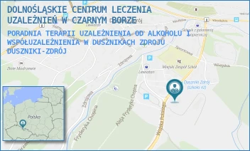 PORADNIA TERAPII UZALEŻNIENIA OD ALKOHOLU I WSPÓŁUZALEŻNIENIA W DUSZNIKACH ZDROJU - DOLNOŚLĄSKIE CENTRUM LECZENIA UZALEŻNIEŃ W CZARNYM BORZE - UL. SPRZYMIERZONYCH 11,  DUSZNIKI-ZDRÓJ