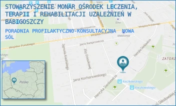 PORADNIA PROFILAKTYCZNO-KONSULTACYJNA - STOWARZYSZENIE MONAR OŚRODEK LECZENIA, TERAPII I REHABILITACJI UZALEŻNIEŃ W BABIGOSZCZY - UL. HENRYKA SIENKIEWICZA 37,  NOWA SÓL