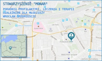 PORADNIA PROFILAKTYKI, LECZENIA I TERAPII UZALEŻNIEŃ DLA MŁODZIEŻY - STOWARZYSZENIE "MONAR" - UL. FRANKLINA DELANO ROOSEVELTA 18A,  WROCŁAW-ŚRÓDMIEŚCIE