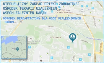OŚRODEK READAPTACYJNY DLA OSÓB UZALEZNIONYCH - NIEPUBLICZNY ZAKŁAD OPIEKI ZDROWOTNEJ OŚRODEK TERAPII UZALEŻNIEŃ I WSPÓŁUZALEŻNIEŃ KARAN - ŁĄKOWA 122,  RADOM
