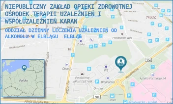 ODDZIAŁ DZIENNY LECZENIA UZALEŻNIEŃ OD ALKOHOLU W ELBLĄGU - NIEPUBLICZNY ZAKŁAD OPIEKI ZDROWOTNEJ CENTRUM INTERWENCJI KRYZYSOWEJ "KARAN" W RZESZOWIE - KRÓLEWIECKA 197,  ELBLĄG