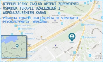 PORADNIA TERAPII UZALEŻNIENIA OD SUBSTANCJI PSYCHOAKTYWNYCH - NIEPUBLICZNY ZAKŁAD OPIEKI ZDROWOTNEJ OŚRODEK TERAPII UZALEŻNIEŃ I WSPÓŁUZALEŻNIEŃ KARAN - GRODZIEŃSKA 65,  WARSZAWA
