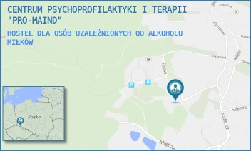 HOSTEL DLA OSÓB UZALEŻNIONYCH OD ALKOHOLU - CENTRUM PSYCHOPROFILAKTYKI I TERAPII "PRO-MAIND" - UL. MIŁKÓW 160,  MIŁKÓW