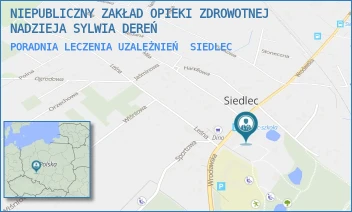 PORADNIA LECZENIA UZALEŻNIEŃ - NIEPUBLICZNY ZAKŁAD OPIEKI ZDROWOTNEJ NADZIEJA SYLWIA DEREŃ - UL. WROCŁAWSKA 16,  SIEDLEC