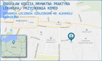 PORADNIA LECZENIA UZALEŻNIEŃ OD ALKOHOLU - RADOSŁAW KĘDZIA PRYWATNA PRAKTYKA LEKARSKA; PRZYCHODNIA KEMED - MATEJKI 20C,  WĄBRZEŹNO