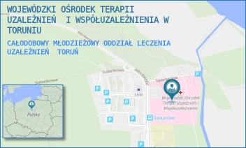 CAŁODOBOWY MŁODZIEŻOWY ODDZIAŁ LECZENIA UZALEŻNIEŃ - WOJEWÓDZKI OŚRODEK TERAPII UZALEŻNIEŃ  I WSPÓŁUZALEŻNIENIA W TORUNIU - WŁOCŁAWSKA 233,  TORUŃ
