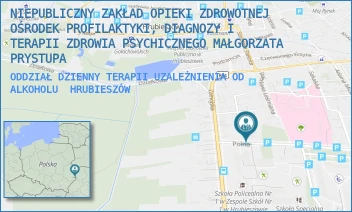 ODDZIAŁ DZIENNY TERAPII UZALEŻNIENIA OD ALKOHOLU - NIEPUBLICZNY ZAKŁAD OPIEKI ZDROWOTNEJ OŚRODEK PROFILAKTYKI, DIAGNOZY I TERAPII ZDROWIA PSYCHICZNEGO MAŁGORZATA PRYSTUPA - ZAMOJSKA 12,  HRUBIESZÓW