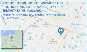 PORADNIA LECZENIA UZALEŻNIEŃ PRZYCHODNIA NR 6 - MIEJSKI ZESPÓŁ OPIEKI ZDROWOTNEJ SP. Z O.O. NZOZ MIEJSKI ZESPÓŁ OPIEKI ZDROWOTNEJ WE WŁOCŁAWKU - KALISKA 104 A,  WŁOCŁAWEK