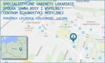 PORADNIA LECZENIA UZALEŻNIEŃ - SPECJALISTYCZNE GABINETY LEKARSKIE SPÓŁKA JAWNA KUSY I WSPÓLNICY  CENTRUM DIAGNOSTYKI MEDYCZNEJ - GÓRNICZA 3,  ŁĘCZNA