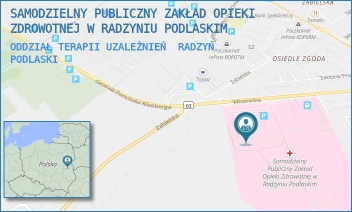 ODDZIAŁ TERAPII UZALEŻNIEŃ - SAMODZIELNY PUBLICZNY ZAKŁAD OPIEKI ZDROWOTNEJ W RADZYNIU PODLASKIM - WISZNICKA 111,  RADZYŃ PODLASKI