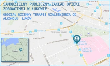 ODDZIAŁ DZIENNY TERAPII UZALEŻNIENIA OD ALKOHOLU - SAMODZIELNY PUBLICZNY ZAKŁAD OPIEKI ZDROWOTNEJ W ŁUKOWIE - DR ANDRZEJA ROGALIŃSKIEGO 3,  ŁUKÓW