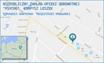 PORADNIA ODWYKOWA - NIEPUBLICZNY ZAKŁAD OPIEKI ZDROWOTNEJ "PSYCHE"  KORPYSZ LESZEK - WIEJSKA 13,  MIĘDZYRZEC PODLASKI