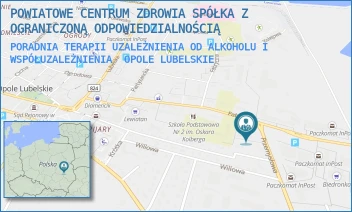 PORADNIA TERAPII UZALEŻNIENIA OD ALKOHOLU I WSPÓŁUZALEŻNIENIA - POWIATOWE CENTRUM ZDROWIA SPÓŁKA Z OGRANICZONĄ ODPOWIEDZIALNOŚCIĄ - PRZEMYSŁOWA 4B,  OPOLE LUBELSKIE