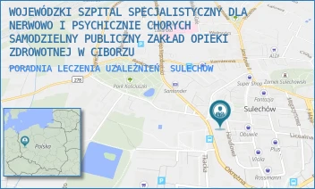 PORADNIA LECZENIA UZALEŻNIEŃ - WOJEWÓDZKI SZPITAL SPECJALISTYCZNY DLA NERWOWO I PSYCHICZNIE CHORYCH SAMODZIELNY PUBLICZNY ZAKŁAD OPIEKI ZDROWOTNEJ W CIBORZU - UL. HANDLOWA 2A,  SULECHÓW