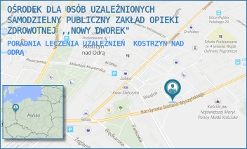 PORADNIA LECZENIA UZALEŻNIEŃ - OŚRODEK DLA OSÓB UZALEŻNIONYCH SAMODZIELNY PUBLICZNY ZAKŁAD OPIEKI ZDROWOTNEJ ,,NOWY DWOREK" - UL. KARDYNAŁA STEFANA WYSZYŃSKIEGO 23,  KOSTRZYN NAD ODRĄ