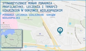 PORADNIA LECZENIA UZALEŻNIEŃ - STOWARZYSZENIE MONAR PORADNIA PROFILAKTYKI, LECZENIA I TERAPII UZALEŻNIEŃ W GORZOWIE WIELKOPOLSKIM - UL. MICHAŁA KLEOFASA OGIŃSKIEGO 43,  GORZÓW WIELKOPOLSKI