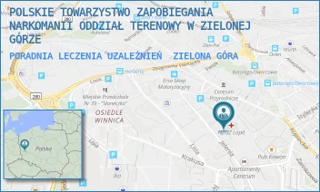 PORADNIA LECZENIA UZALEŻNIEŃ - POLSKIE TOWARZYSTWO ZAPOBIEGANIA NARKOMANII ODDZIAŁ TERENOWY W ZIELONEJ GÓRZE - JELENIA 1A,  ZIELONA GÓRA