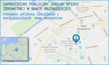 PORADNIA LECZENIA UZALEŻNIEŃ I WSPÓŁUZALEŻNIEŃ - SAMODZIELNY PUBLICZNY ZAKŁAD OPIEKI ZDROWOTNEJ W RAWIE MAZOWIECKIEJ - UL. NIEPODLEGŁOŚCI 8,  RAWA MAZOWIECKA