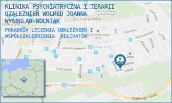 PORADNIA LECZENIA UZALEŻNIEŃ I WSPÓŁUZALEŻNIENIA - KLINIKA PSYCHIATRYCZNA I TERAPII UZALEŻNIEŃ WOLMED JOANNA WYSOGLĄD-WOLNIAK - OPALOWA 9, BEŁCHATÓW