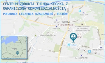 PORADNIA LECZENIA UZALEŻNIEŃ - CENTRUM ZDROWIA TUCHÓW SPÓŁKA Z OGRANICZONĄ ODPOWIEDZIALNOŚCIĄ - UL. KOLEJOWA 8B, TUCHÓW