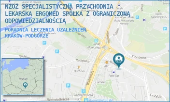 PORADNIA LECZENIA UZALEŻNIEŃ - NZOZ SPECJALISTYCZNA PRZYCHODNIA LEKARSKA ERGOMED SPÓŁKA Z OGRANICZONĄ ODPOWIEDZIALNOŚCIĄ - UL. BONARKA 18,  KRAKÓW-PODGÓRZE