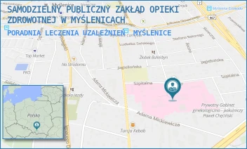 PORADNIA LECZENIA UZALEŻNIEŃ - SAMODZIELNY PUBLICZNY ZAKŁAD OPIEKI ZDROWOTNEJ W MYŚLENICACH - UL. UL. SZPITALNA 2, MYŚLENICE