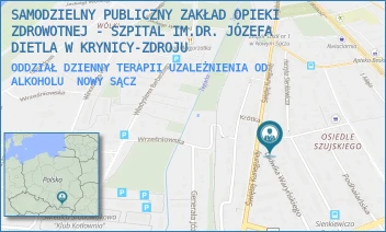 ODDZIAŁ DZIENNY TERAPII UZALEŻNIENIA OD ALKOHOLU - SAMODZIELNY PUBLICZNY ZAKŁAD OPIEKI ZDROWOTNEJ - SZPITAL IM.DR. JÓZEFA DIETLA W KRYNICY-ZDROJU - UL. LUDWIKA WARYŃSKIEGO 1, NOWY SĄCZ