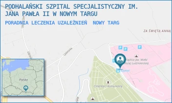 PORADNIA LECZENIA UZALEŻNIEŃ - PODHALAŃSKI SZPITAL SPECJALISTYCZNY IM. JANA PAWŁA II W NOWYM TARGU - UL. SZPITALNA 14, NOWY TARG