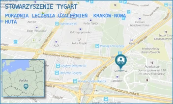 PORADNIA LECZENIA UZALEŻNIEŃ - STOWARZYSZENIE TYGART - OS. KOLOROWE 21,  KRAKÓW-NOWA HUTA