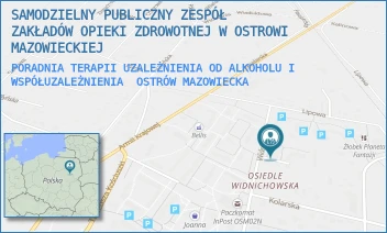 PORADNIA TERAPII UZALEŻNIENIA OD ALKOHOLU I WSPÓŁUZALEŻNIENIA - SAMODZIELNY PUBLICZNY ZESPÓŁ ZAKŁADÓW OPIEKI ZDROWOTNEJ W OSTROWI MAZOWIECKIEJ - WIDNICHOWSKA 20/1,  OSTRÓW MAZOWIECKA