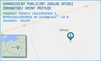 PORADNIA TERAPII UZALEŻNIENIA I WSPÓŁUZALEŻNIENIA OD ALKOHOLOLU - OZ W ZAŁAZACH - SAMODZIELNY PUBLICZNY ZAKŁAD OPIEKI ZDROWOTNEJ GMINY PRZYŁĘK - 25,  ZAŁAZY