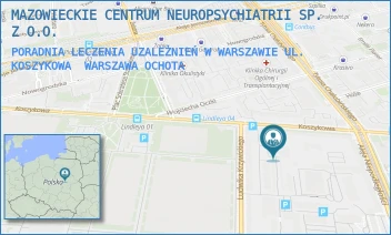 PORADNIA LECZENIA UZALEŻNIEŃ W WARSZAWIE UL. KOSZYKOWA - MAZOWIECKIE CENTRUM NEUROPSYCHIATRII SP. Z O.O. - KOSZYKOWA 79B,  WARSZAWA OCHOTA