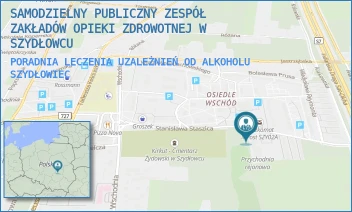PORADNIA LECZENIA UZALEŻNIEŃ OD ALKOHOLU - SAMODZIELNY PUBLICZNY ZESPÓŁ ZAKŁADÓW OPIEKI ZDROWOTNEJ W SZYDŁOWCU - STASZICA 4,  SZYDŁOWIEC