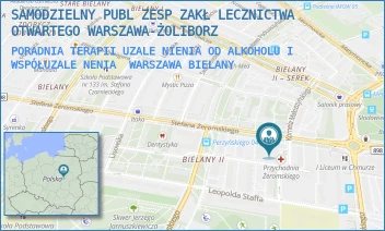 PORADNIA TERAPII UZALENIENIA OD ALKOHOLU I WSPÓŁUZALENENIA - SAMODZIELNY PUBL ZESP ZAKŁ LECZNICTWA OTWARTEGO WARSZAWA-ŻOLIBORZ - EROMSKIEGO 13,  WARSZAWA BIELANY