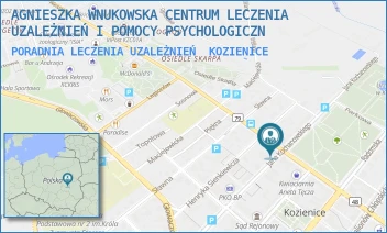 PORADNIA LECZENIA UZALEŻNIEŃ - AGNIESZKA WNUKOWSKA CENTRUM LECZENIA UZALEŻNIEŃ I POMOCY PSYCHOLOGICZN - WARSZAWSKA 13,  KOZIENICE