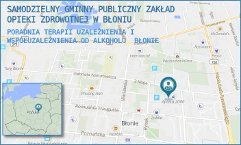 PORADNIA TERAPII UZALEŻNIENIA I WSPÓŁUZALEŻNIENIA OD ALKOHOLU - SAMODZIELNY GMINNY PUBLICZNY ZAKŁAD OPIEKI ZDROWOTNEJ W BŁONIU - PILSUDSKIEGO 2/4,  BŁONIE
