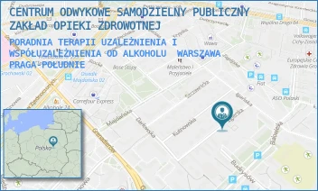 PORADNIA TERAPII UZALEŻNIENIA I WSPÓŁUZALEŻNIENIA OD ALKOHOLU - CENTRUM ODWYKOWE SAMODZIELNY PUBLICZNY ZAKŁAD OPIEKI ZDROWOTNEJ - ZGIERSKA 18A,  WARSZAWA PRAGA-POŁUDNIE