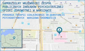 PORADNIA TERAPII UZALEŻNIENIA OD SUBSTANCJI PSYCHOAKTYWNYCH - SAMODZIELNY WOJEWÓDZKI ZESPÓŁ PUBLICZNYCH ZAKŁADÓW PSYCHIATRYCZNEJ OPIEKI ZDROWOTNEJ W WARSZAWIE - NOWOWIEJSKA 27,  WARSZAWA ŚRÓDMIEŚCIE