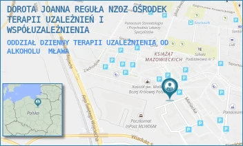 ODDZIAŁ DZIENNY TERAPII UZALEŻNIENIA OD ALKOHOLU - DOROTA JOANNA REGUŁA NZOZ OŚRODEK TERAPII UZALEŻNIEŃ I WSPÓŁUZALEŻNIENIA - MARIACKA 22/46,  MŁAWA