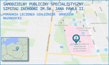 PORADNIA LECZENIA UZALEŻNIEŃ - SAMODZIELNY PUBLICZNY SPECJALISTYCZNY SZPITAL ZACHODNI IM.ŚW. JANA PAWŁA II - DALEKA 11,  GRODZISK MAZOWIECKI