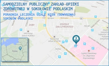 PORADNIA LECZENIA UZALENIEŃ (ODWYKOWA) - SAMODZIELNY PUBLICZNY ZAKŁAD OPIEKI ZDROWOTNEJ W SOKOŁOWIE PODLASKIM - KS JANA BOSKO 5,  SOKOŁÓW PODLASKI