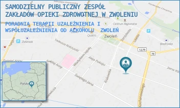 PORADNIA TERAPII UZALEŻNIENIA I WSPÓŁUZALEŻNIENIA OD ALKOHOLU - SAMODZIELNY PUBLICZNY ZESPÓŁ ZAKŁADÓW OPIEKI ZDROWOTNEJ W ZWOLENIU - AL.POKOJU 5,  ZWOLEŃ