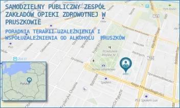 PORADNIA TERAPII UZALEŻNIENIA I WSPÓŁUZALEŻNIENIA OD ALKOHOLU - SAMODZIELNY PUBLICZNY ZESPÓŁ ZAKŁADÓW OPIEKI ZDROWOTNEJ W PRUSZKOWIE - DRZYMAŁY 19/21,  PRUSZKÓW