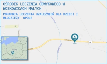 PORADNIA LECZENIA UZALEŻNIEŃ DLA DZIECI I MŁODZIEŻY - OŚRODEK LECZENIA ODWYKOWEGO W WOSKOWICACH MAŁYCH - UL. GŁOGOWSKA 25B,  OPOLE